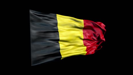 la bandera realista de bélgica está agitando animación 3d. la bandera nacional de bélgica. la bandera de bélgica 4k animación de bucle sin costuras.