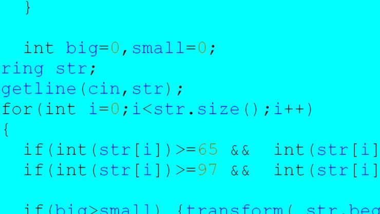 Codice sorgente sullo schermo del monitor.