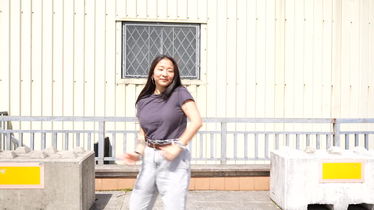 Images of an Asian woman outdoors