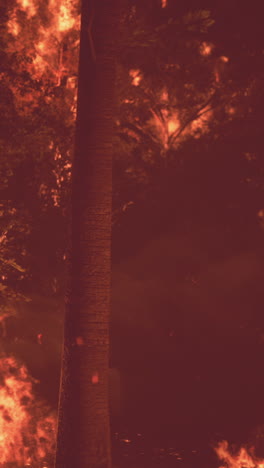 incendio forestal por la noche