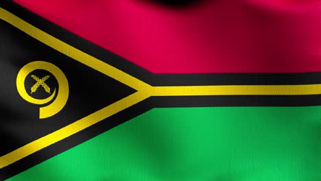 bucle sin costura 4k vdo. bandera de vanuatu. ilustración de renderización 3d del símbolo de señal de agitación.
