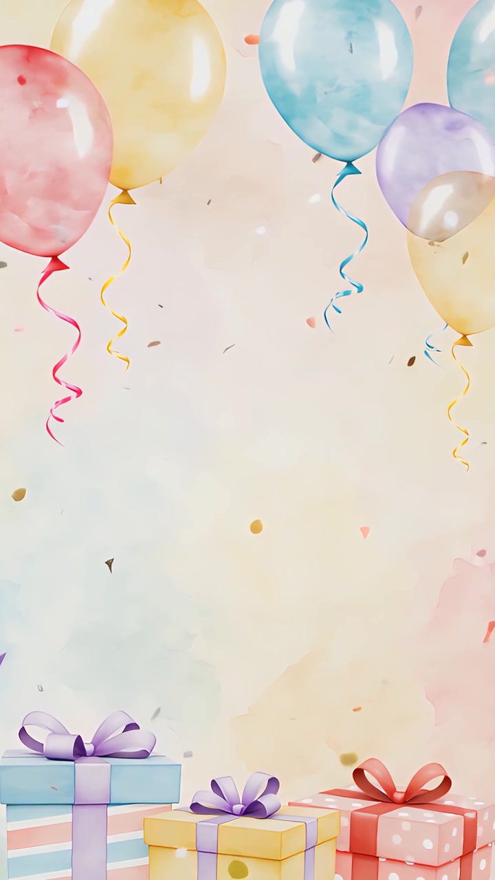 Fondo de cumpleaños con globos 4K