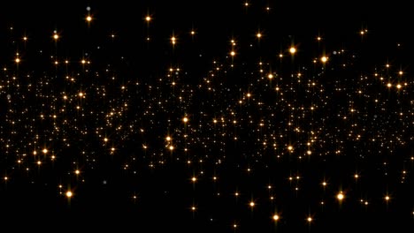 sparkling golden stars in 4k