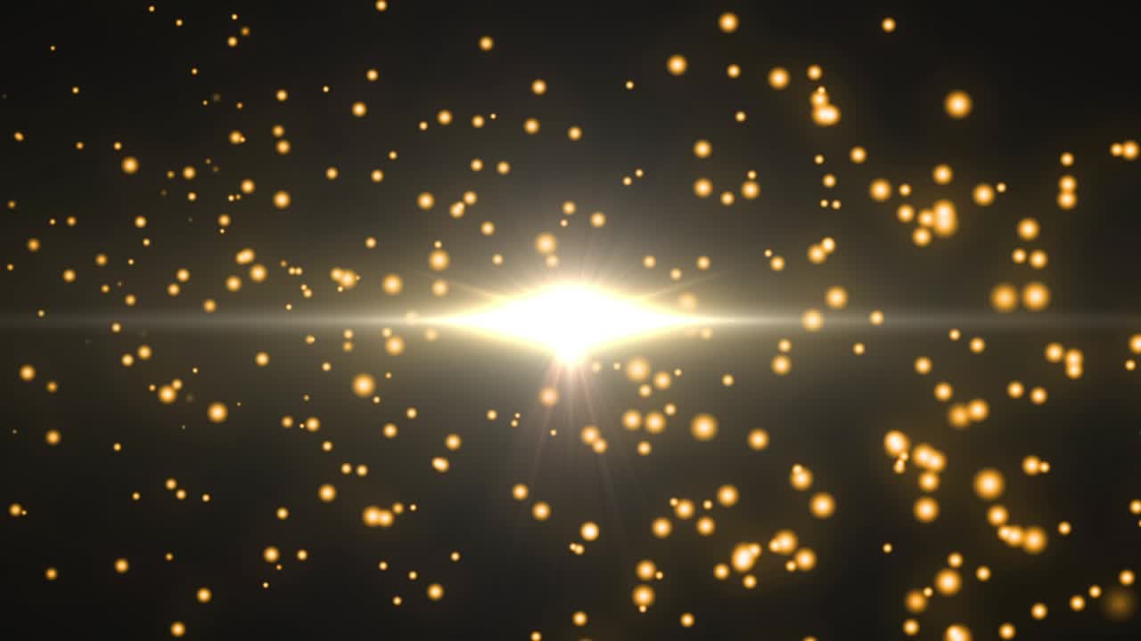 Animação de pontos de luz sobre plano de fundo preto