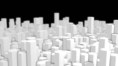 abstract white hexagonal cityscape