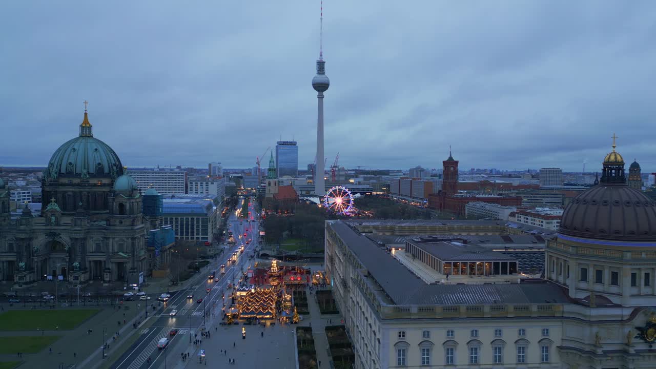 Berlín Zimní Městský palác katedrála vánoční trh
