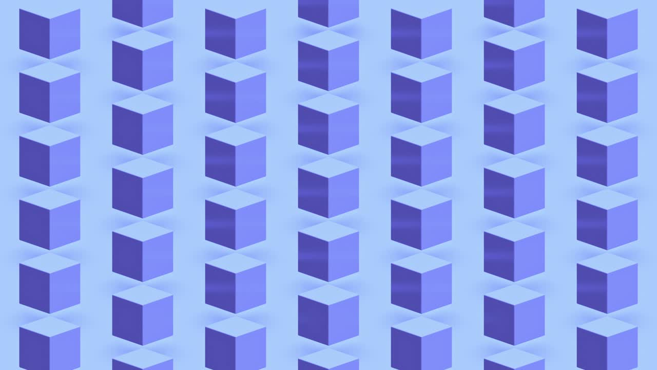 큐브를 가진 기하학적 배경의 추상적인 3d 렌더링, 모션 디자인, 원활한 루프 애니메이션