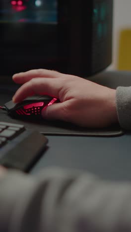 close-up of a hand using a gaming mouse
