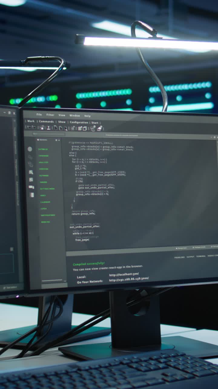 Close Up of Computer Screens Showing Software Development Code