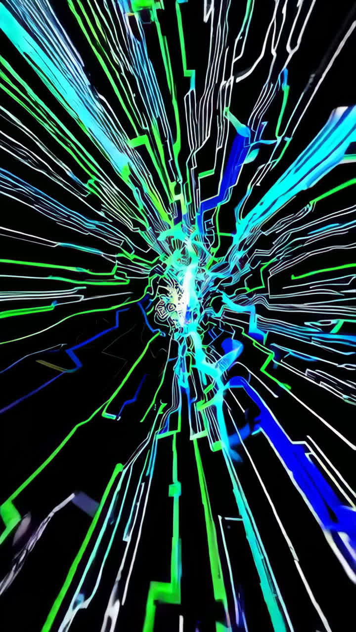 Abstract Neon Digital Pathway