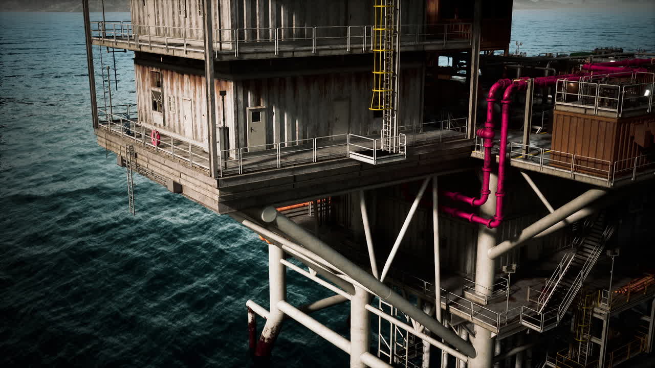 plataforma de perforación petrolera en el océano