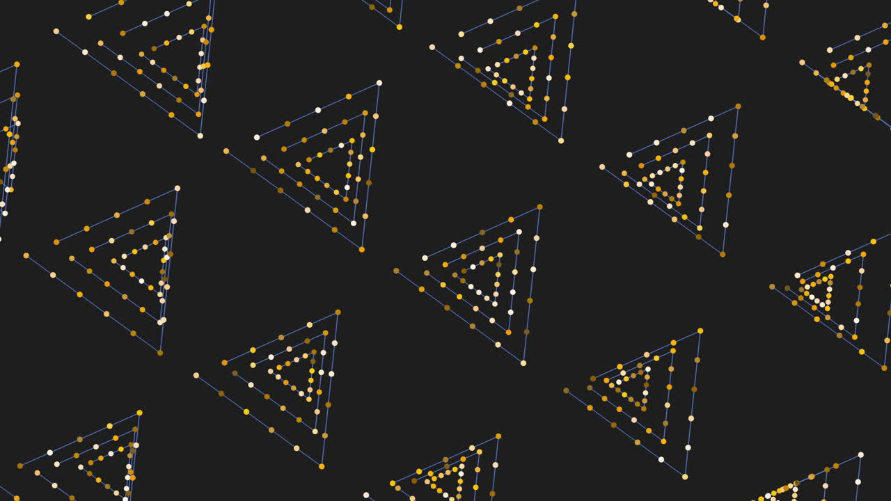 Glowing triangle pattern with connected lines and dots