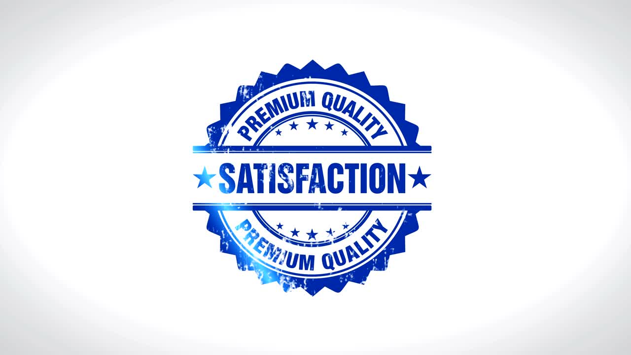 SATISFACTION Signed Stamping Text Wooden Stamp Animation.