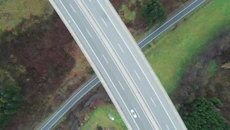 impressive german engineering: overhead shot of the of the tallest autobahn bridge in north rhine-westphalia the talbrücke nuttlar autobahn bridge connects the sauerland region