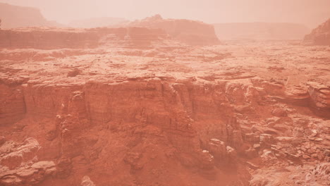 Luftaufnahme-Des-Grand-Canyon-Im-Nebel