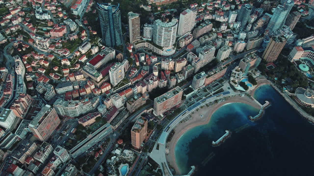 모나코 시의 공중 풍경
