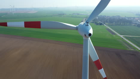 Aerial View of Wind Turbine in a Wind Farm