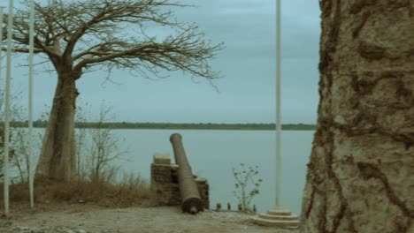 pan view of a historical island at the gambia