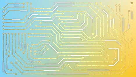 Animation-of-processor-socket-over-blue-and-yellow-background