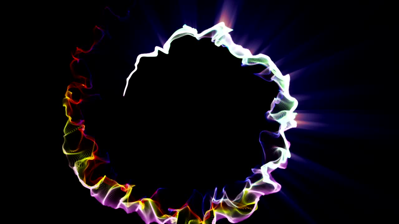 anillo de partículas mágicas fondo abstracto, animación