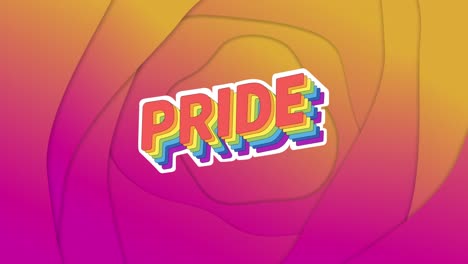 Animation-of-colorful-pride-text-on-red-background