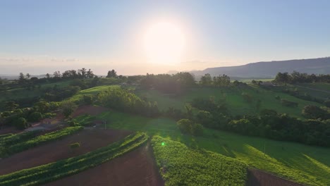 Romantic-Sunset-Sky-at-Scenic-Green-Valley-Mountains