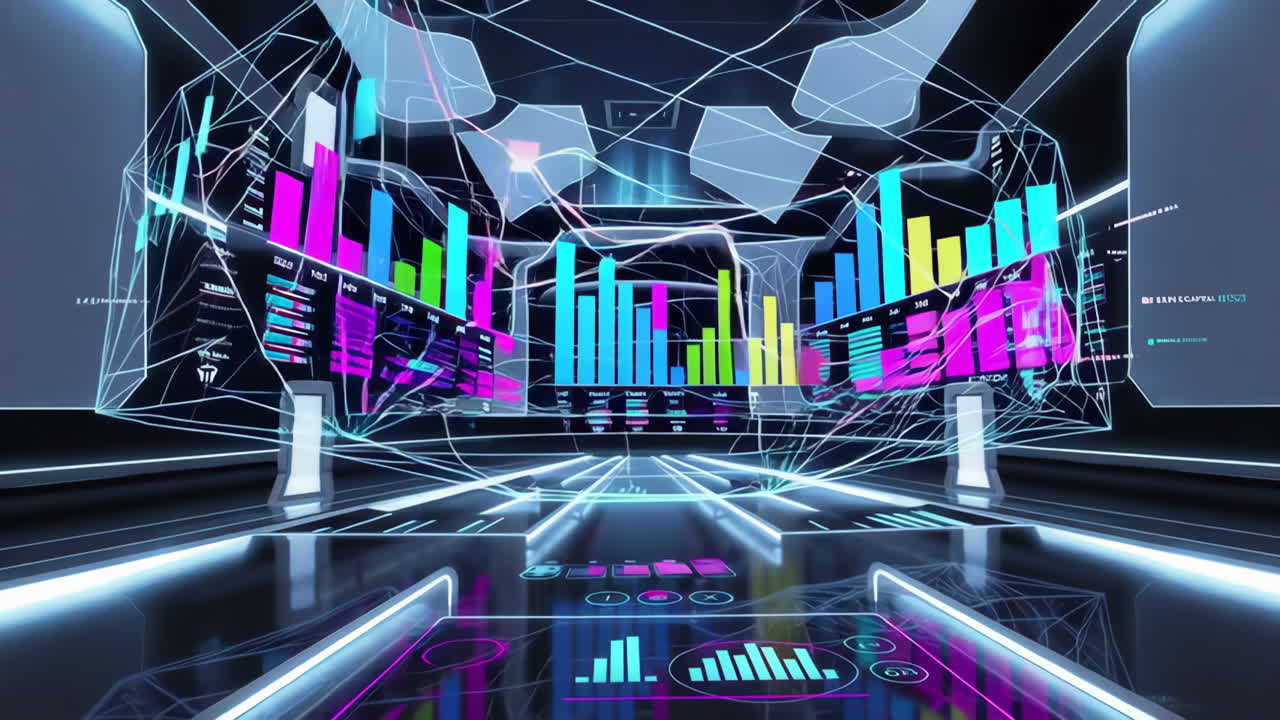 Futuristic Virtual Reality Financial Dashboard