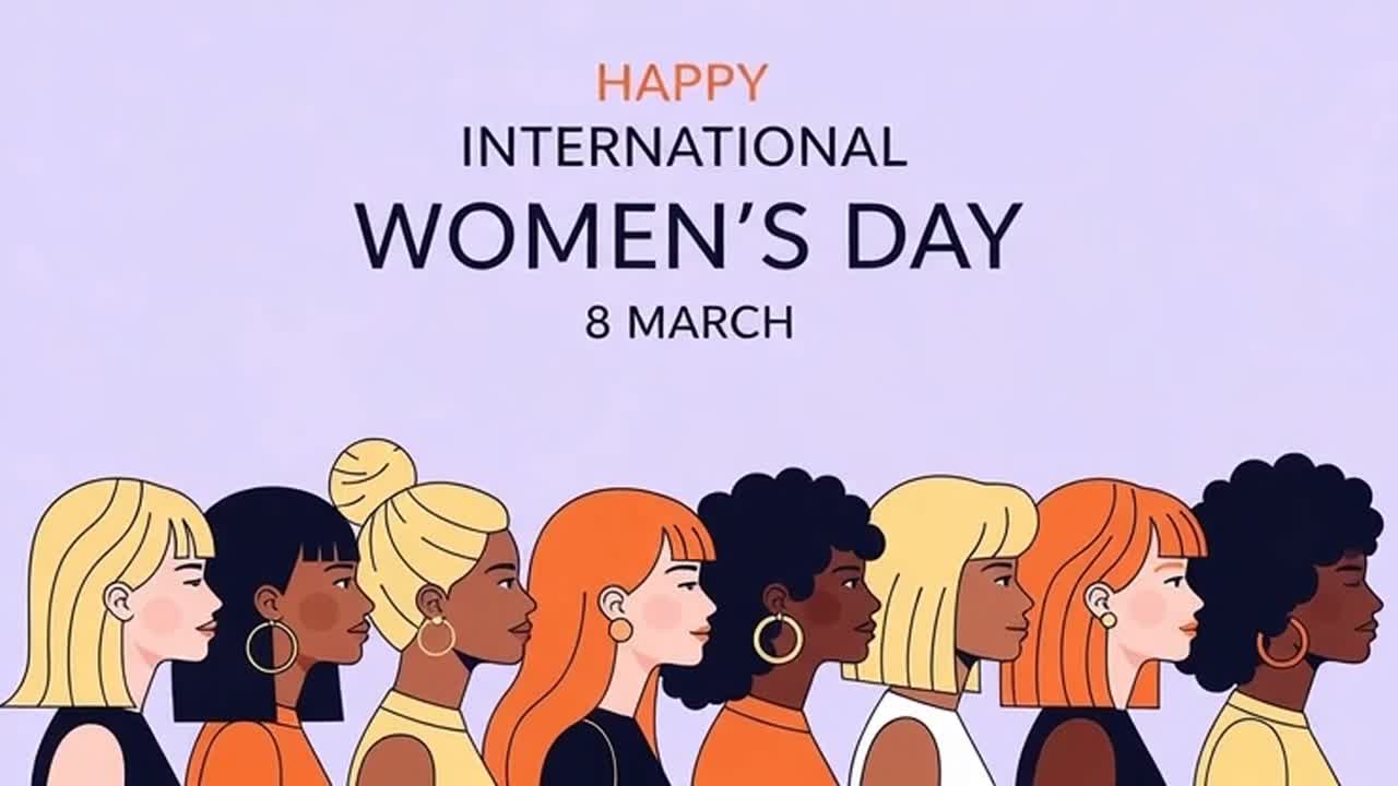 Diverse women celebrating international women's day together