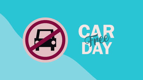 car free day lettering with signal