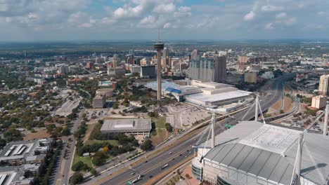 Vista-Aérea-De-San-Antonio,-Paisaje-Urbano-De-Texas