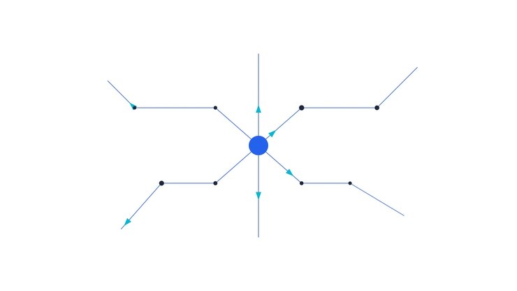 Animated Abstract Network Diagram Expanding and Contracting