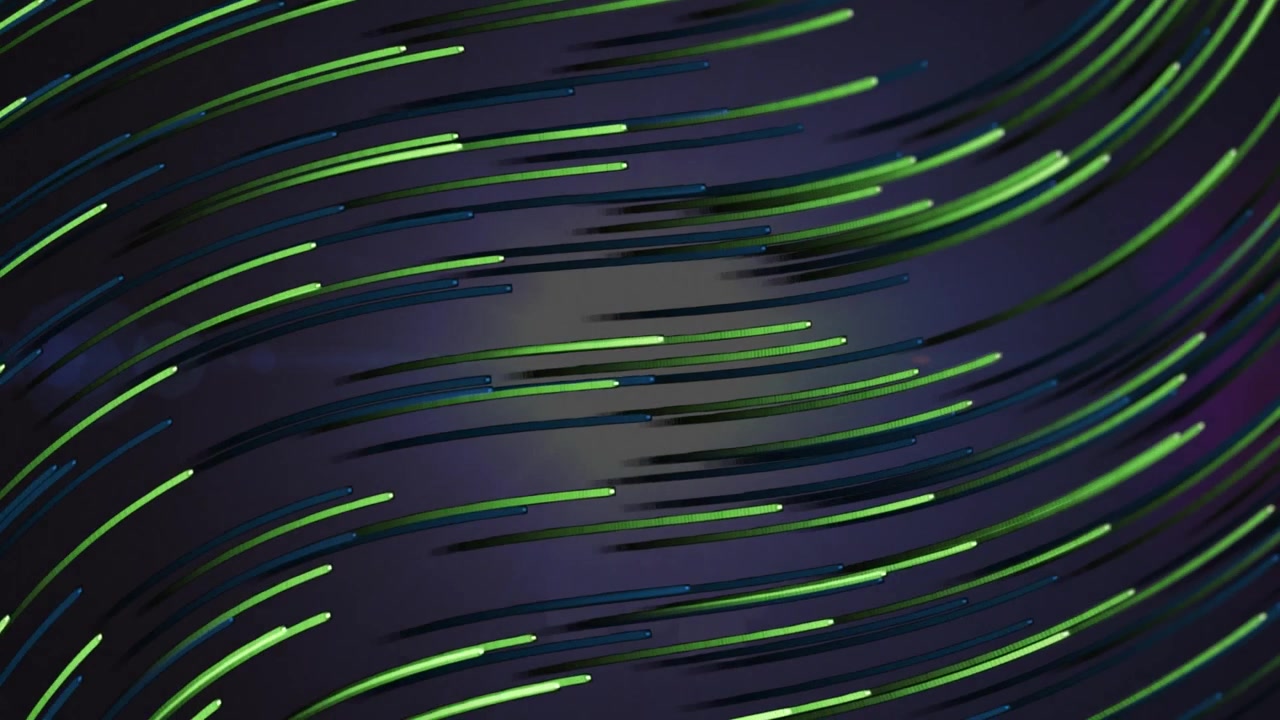Animazione di linee su forme e una lampadina su sfondo nero.