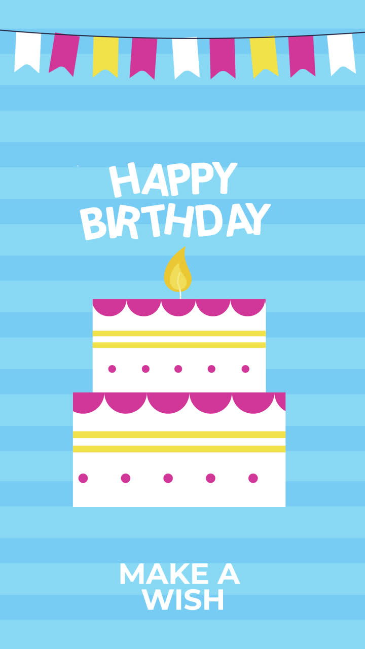 movimiento gráfico de colorida colección de invitaciones de cumpleaños dibujadas a mano