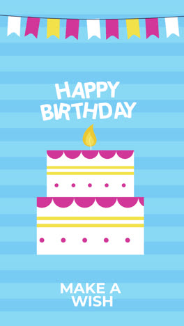 다채로운 손으로 그린 생일 초대장 컬렉션의 모션 그래픽