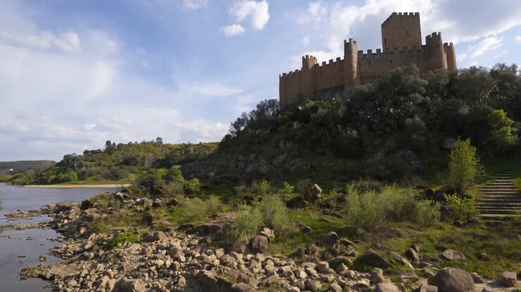 Castelo de Almourol castle with tejo tagus river, in Portugal