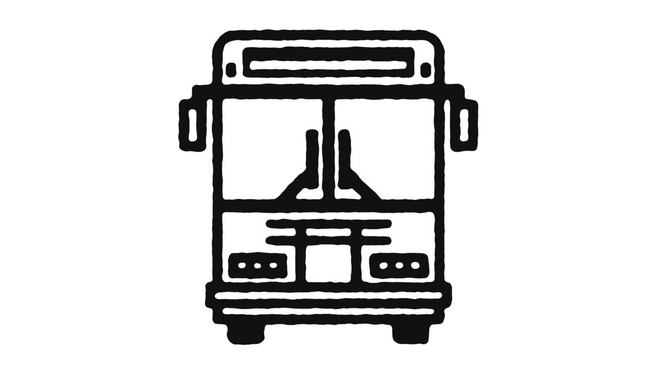셔틀 버스 아이콘 애니메이션 영상 및 알파 채널