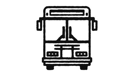 imágenes de animación del icono del autobús de transporte y canal alfa