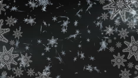 animación de nieve cayendo sobre un fondo negro