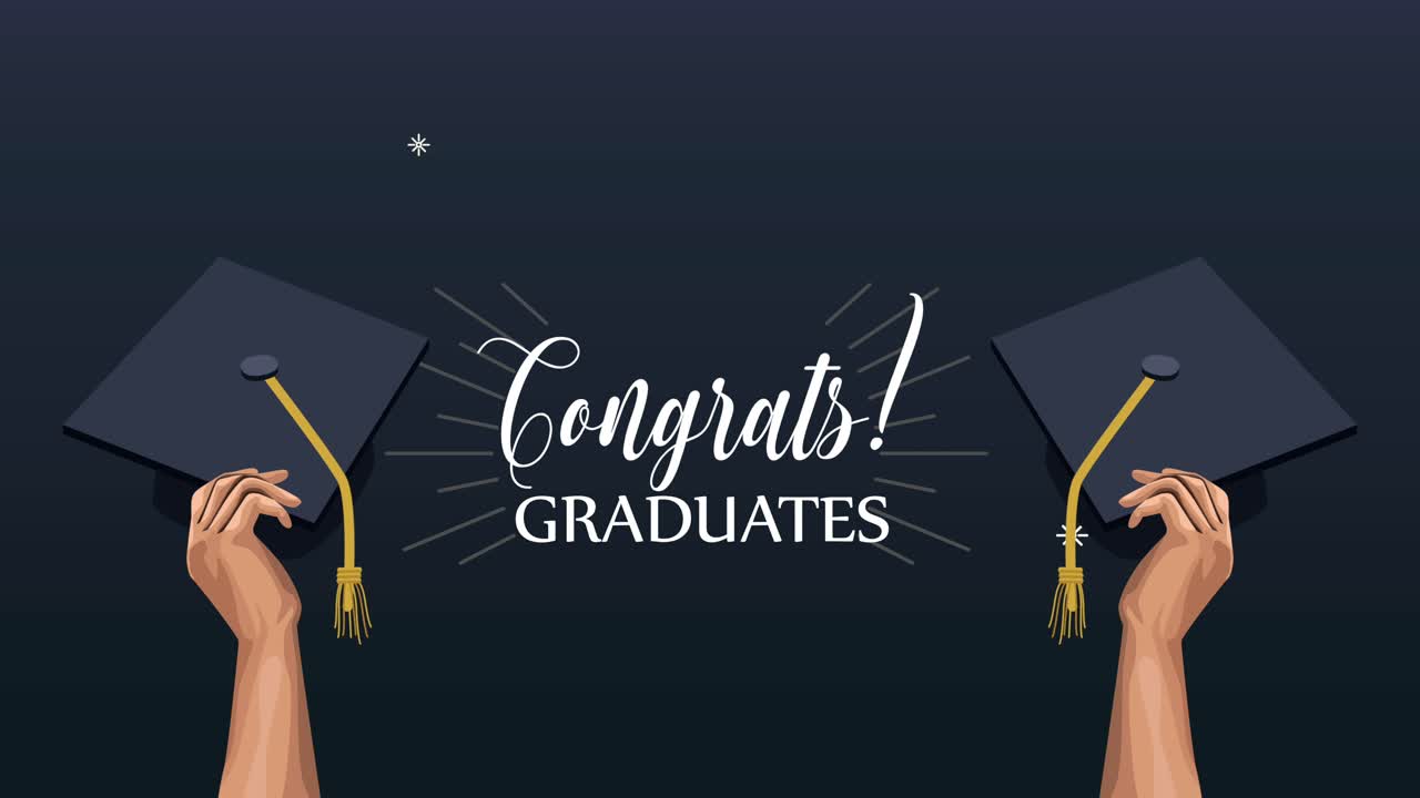 congrats graduates celebration invitation animation