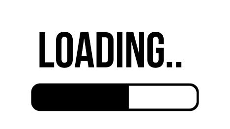 caricamento progress bar ui indicatore. caricamento testo. caricatura progress animazione modello di web design.