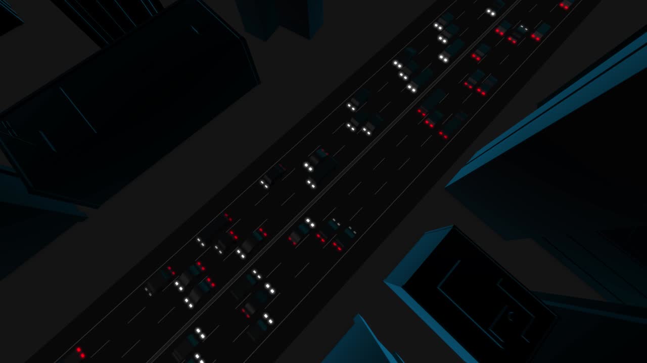 무거운 교통 밤 루핑