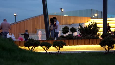 modern city park at night