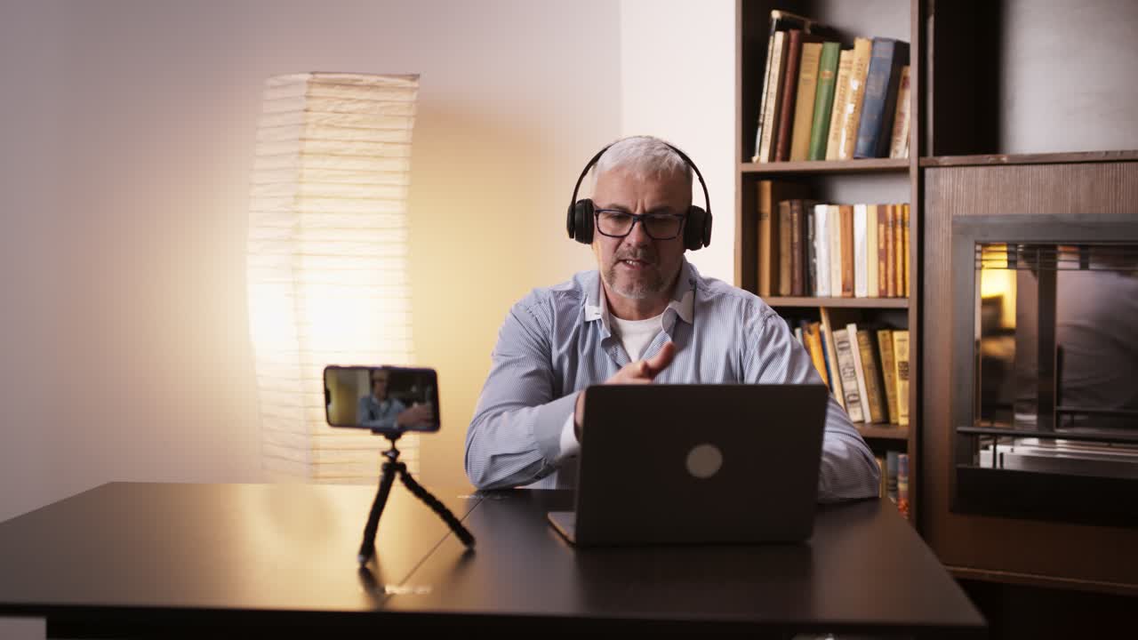 Senior Man on a Video Call