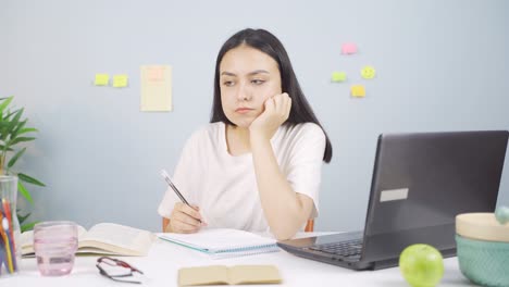 thoughtful female student.