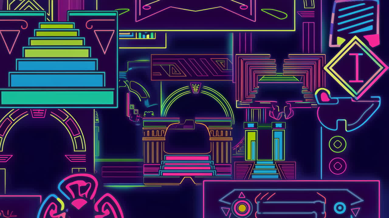 Abstract Geometric Neon Architecture
