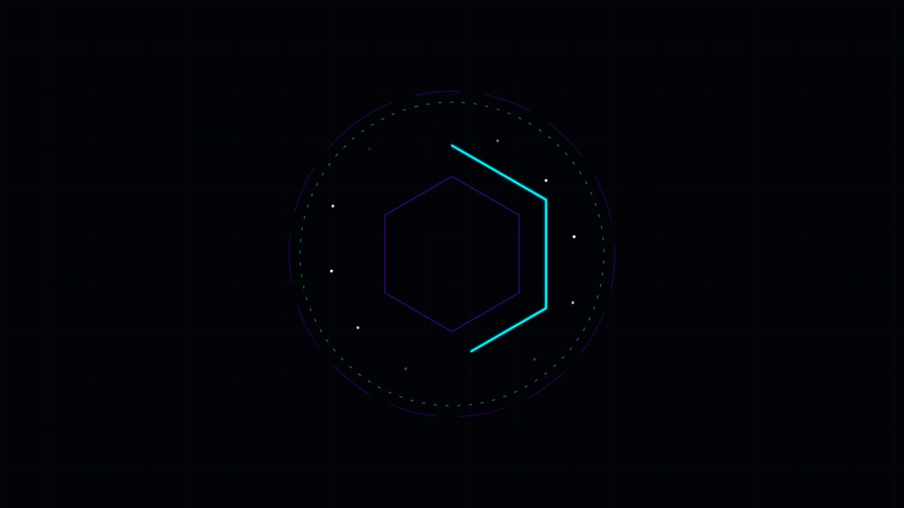 Abstract Digital Hexagon Loading Animation with Rotating Light