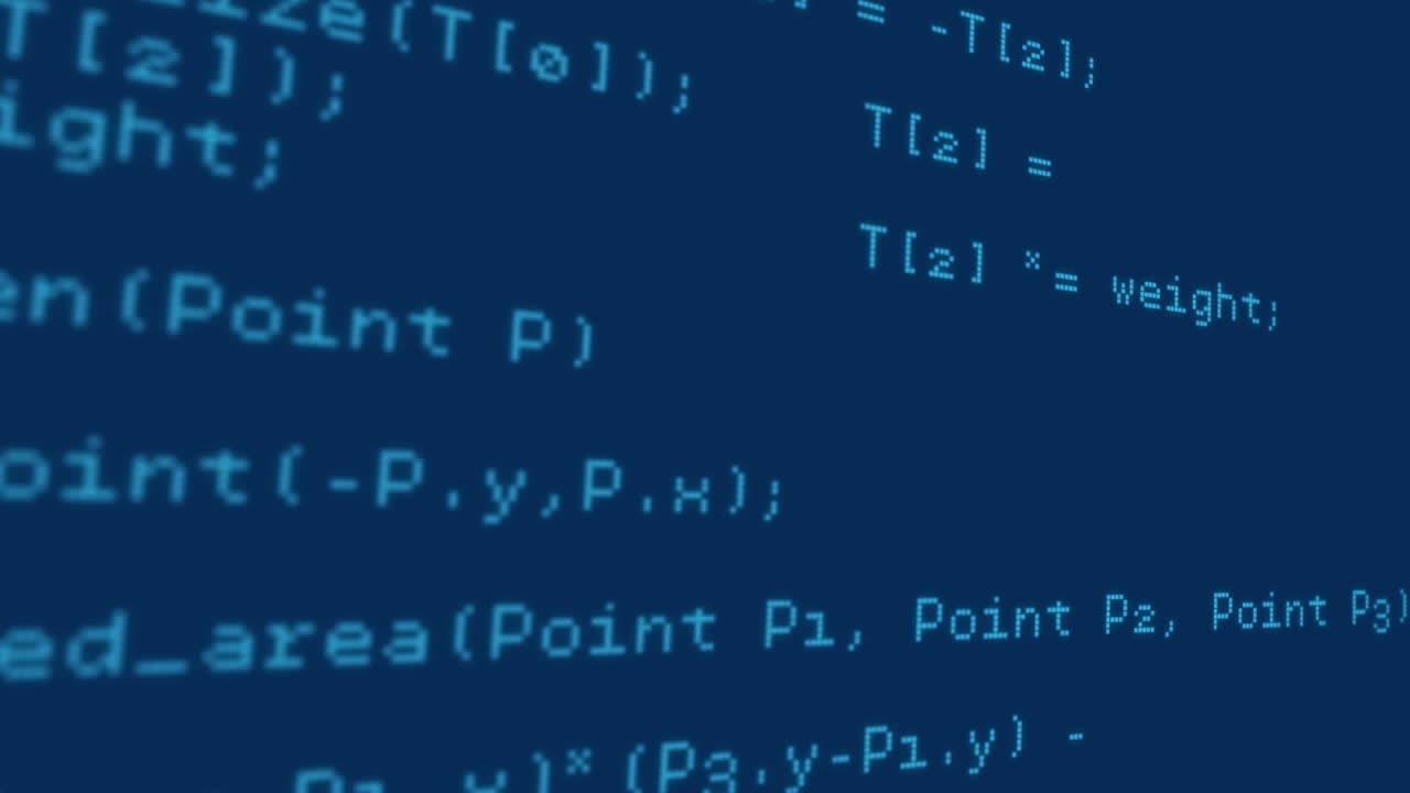códigos de programa que se ejecutan en la pantalla