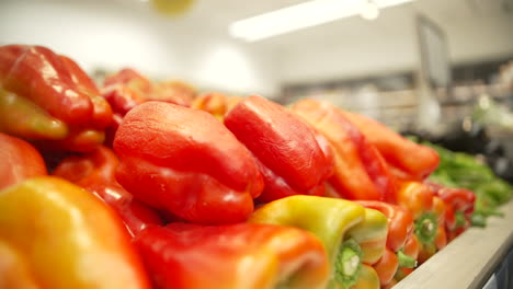 Colorful Peppers Display in Grocery Store