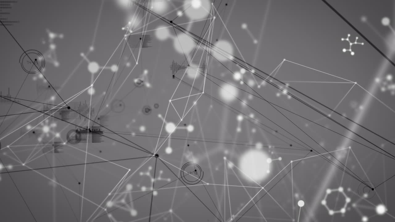 animación del procesamiento de datos y red de conexiones