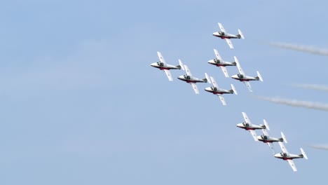 flyby of the snowbirds aerial demonstration team at abbotsford airshow